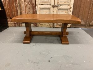 Vintage French Country Oak Trestle Coffee Table